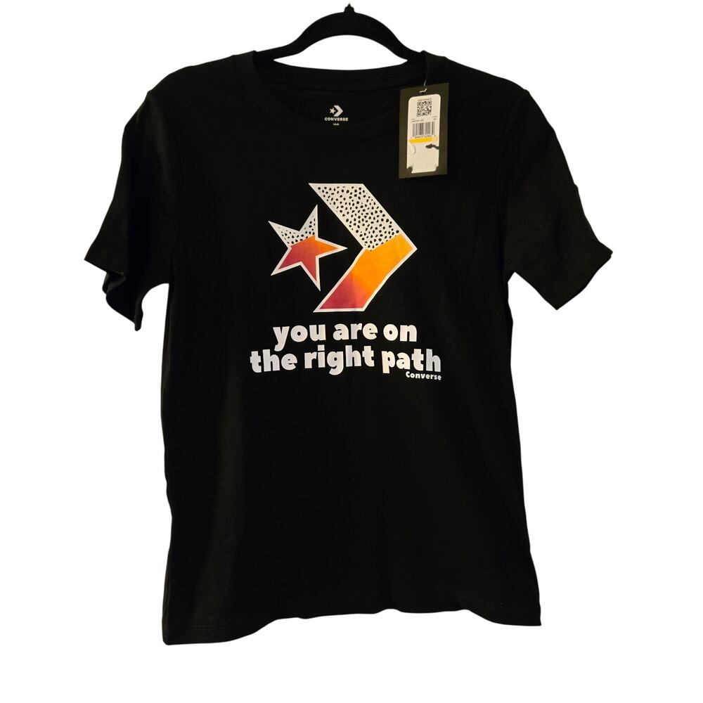 Converse Women's Black T-Shirt Size Medium NWT  You Are On The Right Path
